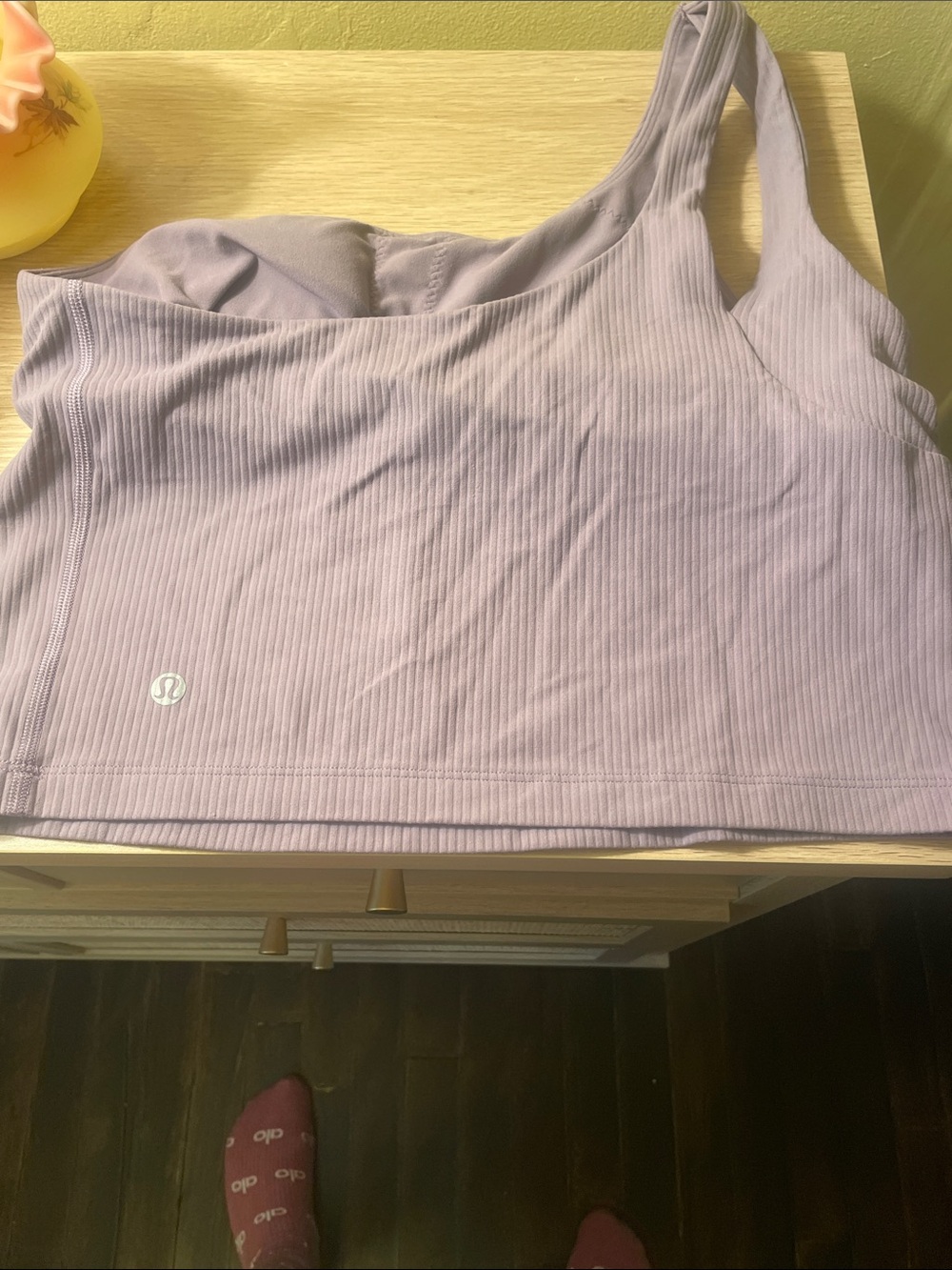 lululemon athletica Ribbed One-Shoulder Crop Top in Lavender